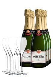 Pack Taittinger Brut Réserve (x6) con Copas (x6)